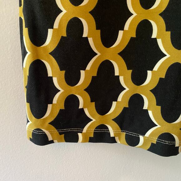 J. McLaughlin Women's Small Catalina Cloth Black Yellow Preppy Knee Length Dress - Picture 4 of 9